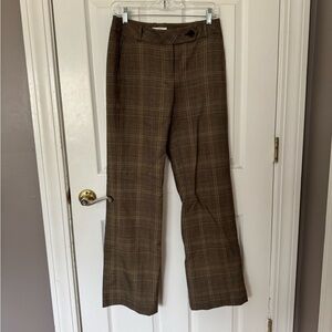LOFT Checkered Brown Trousers